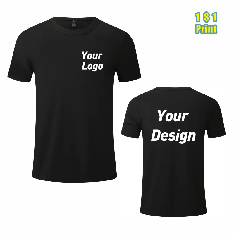 Schnell trocknendes, atmungsaktives Sport-T-Shirt mit individuellem Logo-Stickerei, bedruckt, persönliches Gruppen-Design, Foto, Sommer-Oberteile für Männer und Frauen