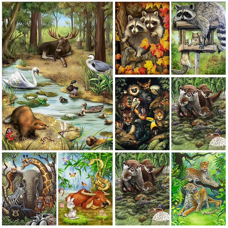 5D Diamond Painting Animal Diamond Embroidery DIY Full Rhinestone Mosaic Raccoon Cross Stitch Kit Art Home Decor Gift