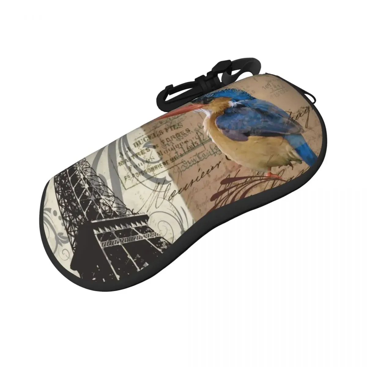 Glasses Case Soft  Bag Paris Bird And Eiffel Tower Portable Sunglasses Box  Eyeglasses 