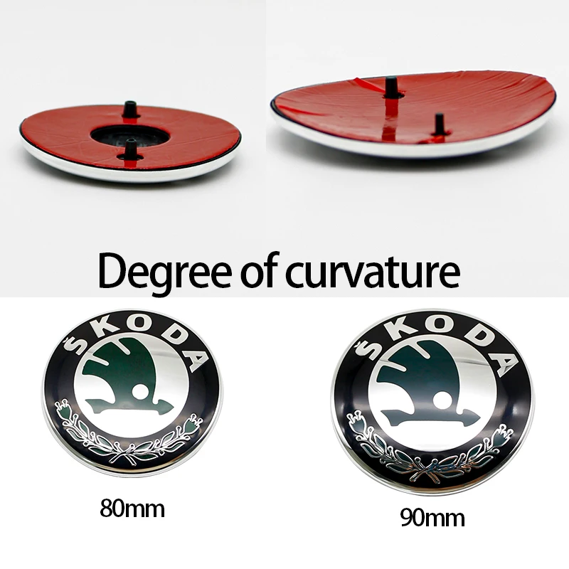 

80mm 90mm Car Front Head Hood Rear Trunk Classic model For Skoda Octavia Superb MK2 Fabia Rapid Roomster Badge Emblem Sticker