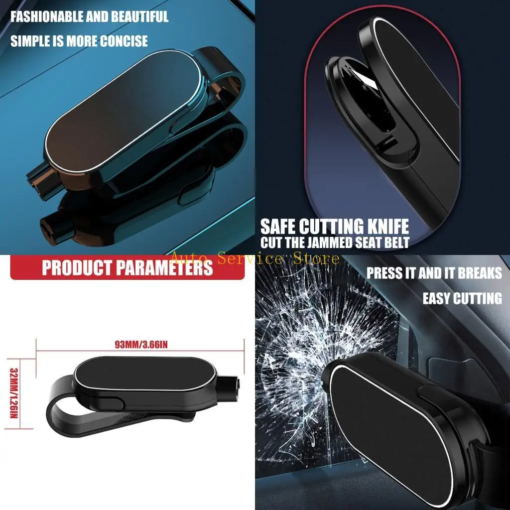 462A Small Size Car Safety Hammer Window Breaker Seats Belt Cutter Nonslip Designs