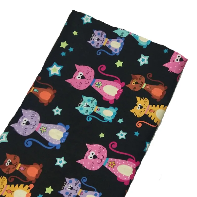 ViapHia 100% Cotton Cats Series Animal Printed  Cotton Fabric Sewing Cloth Dress Textile Tissue