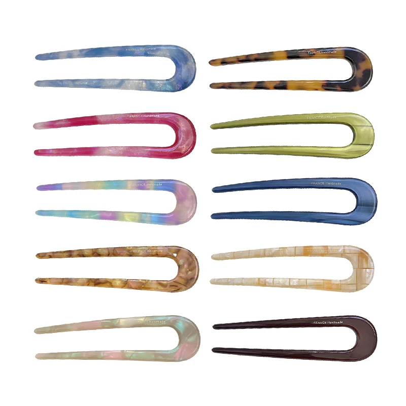 

South Korea France Gold Label Blogger Same Small U-shaped Hairpin French Princess Head Maruko Head Flower Bud Hair Insertion