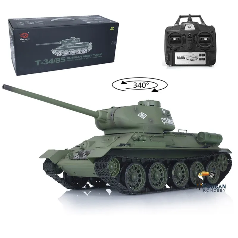 Jouet de Stock américain 1/16 Heng Long RTR 7.0 en plastique Ver soviétique T34-85 armée RC modèle de réservoir 3909 Proportion de moteur voiture de fumée Panzer TH17764