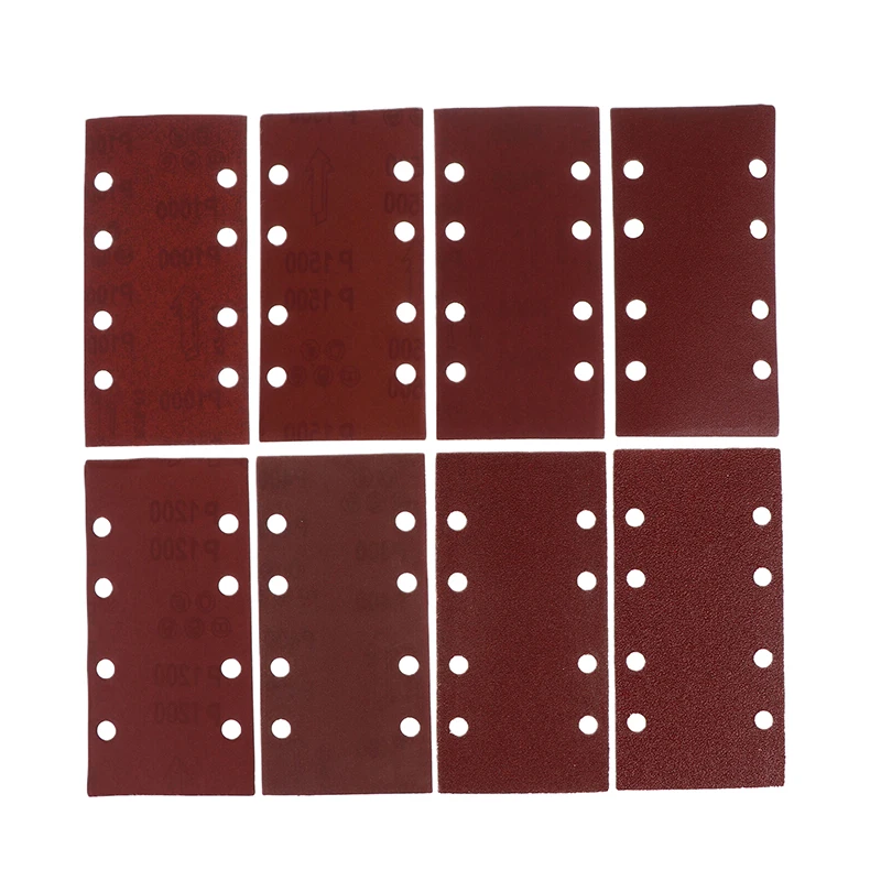 High-End 10 stuks gevlokte schuurpapiervellen, 8-gaats, 185X93mm zelfklevend - diverse korrels voor luchtslijpmachines