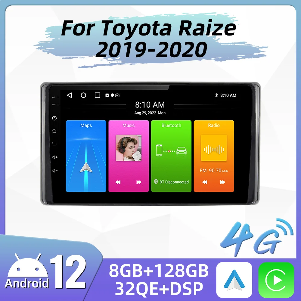 

Автомагнитола для Toyota Raize 2019 2020 2 Din Android Стерео Авторадио мультимедийный плеер навигация WIFI GPS головное устройство Carplay авто