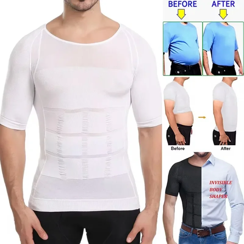 Men Body Shaper Waist Trainer Body Homme Gynecomastia Men Corset Compression Tshirt Slimming Vest Weight Loss Shapewear for Men