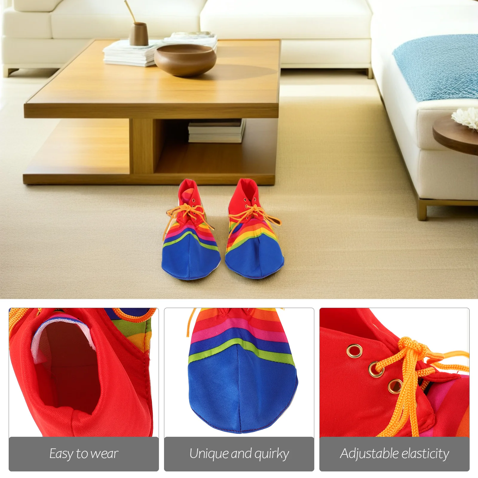 1 paire de chaussures de Clown colorées et amusantes, chaussures de fête unisexes, Costumes de Clown d'halloween, chaussures pour spectacles sur scène, événements de Cosplay