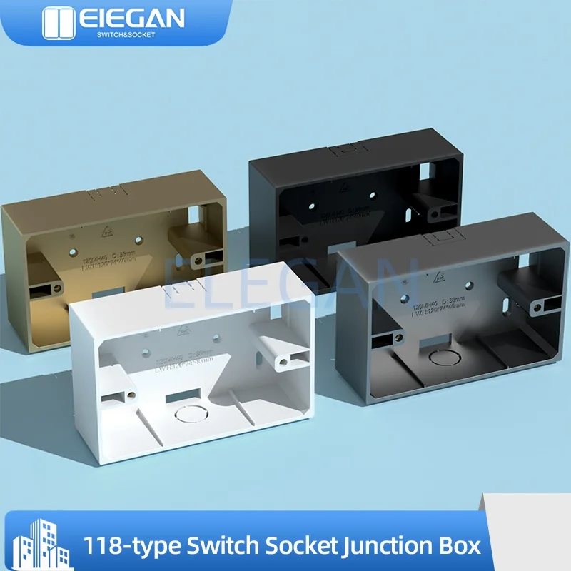

ELEGAN Standard Electrical Equipment 118 Type External Mounting Wall Box Enclosure For Home intelligent touch switch wifi switch