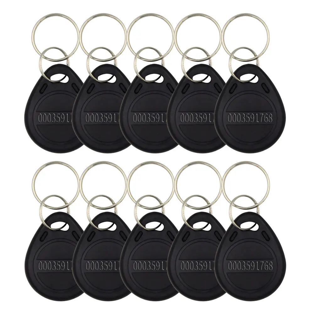 

10pcs 125khz RFID Proximity Keychain TK4100 Card Tag Key Keyfob Door Entry Access Control KeyChain Token RFID Keyfob Read Only