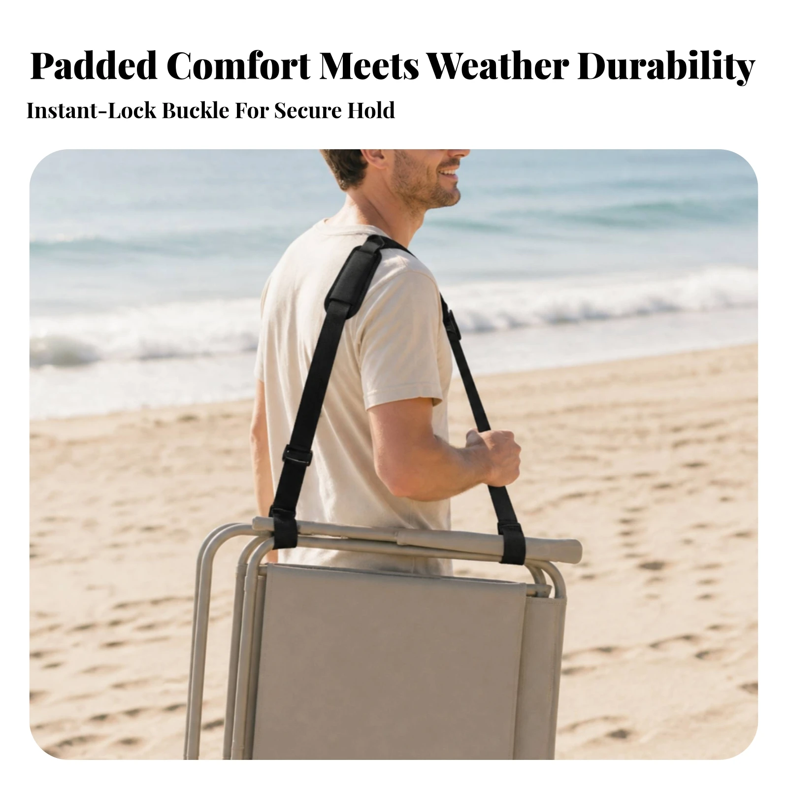 Beach Chair Carrying Strap Portable Folding Chair Shoulder Strap Adjustable Foldable for Beachgoers, Camping, Picnics