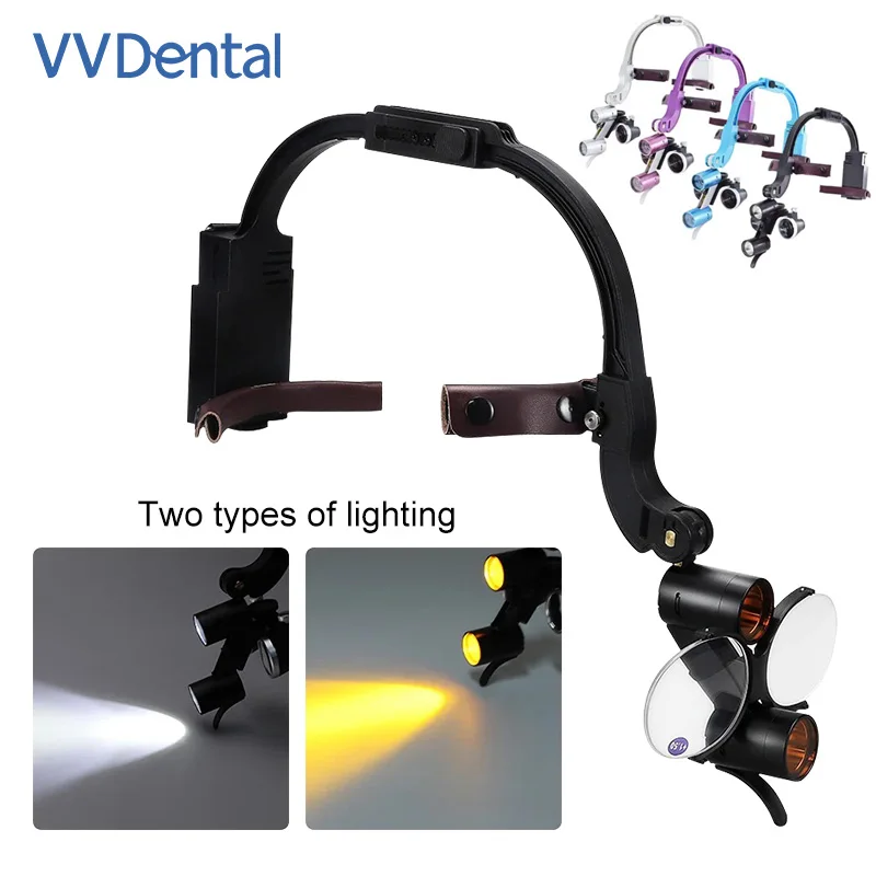 

VVDental Binoculars Loupes Wireless 5W Headlight Oral Lamp Dental Loupe 2.5X 3.5X Dental Magnifying Glass Surgical Magnifiers