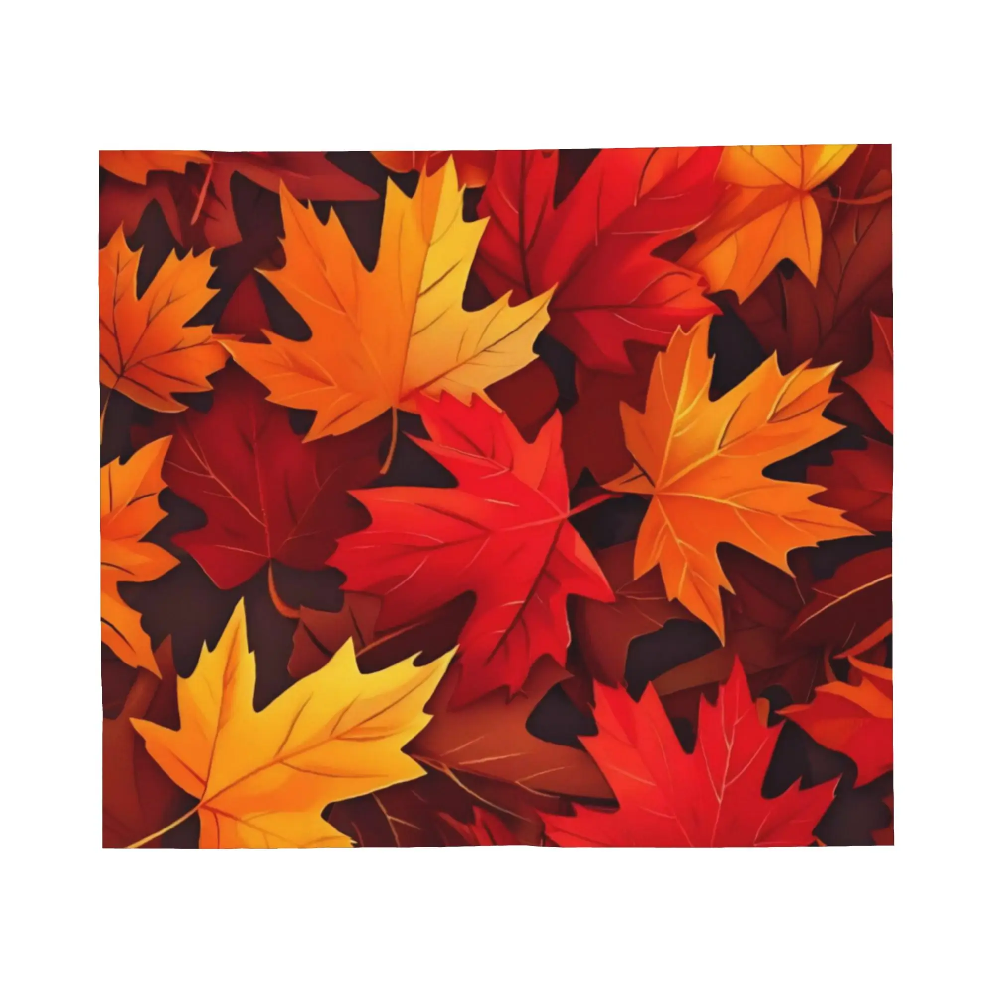 Maple Fallen Leaves Blankets Fleece Spring/Autumn Autumn Leaf  Multifunction Warm Throw Blankets for Home Bedroom Bedspreads