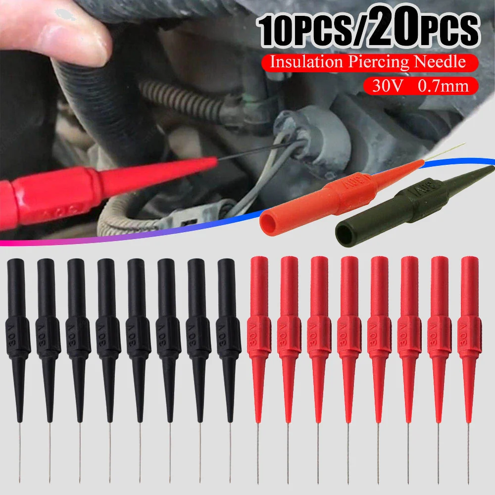 10/20pcs Insulation Piercing Needle Measuring Device Non-destructive Multimeter Test Probes Acupuncture Car Tool for Banana Plug