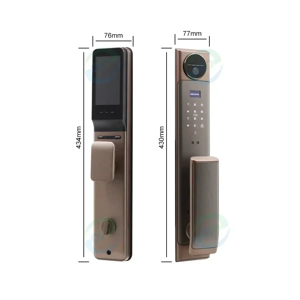 คุณสมบัติใหม่ปาล์มหลอดเลือดดําปลดล็อค WiFi Video Call 3D Face Recognition Smart Lock ภายนอกประตูหลักสมาร์ทล็อคกล้องอัตโนมัติ