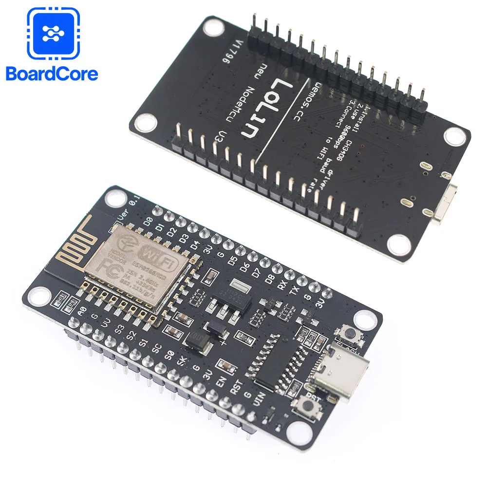 ESP8266 Serial Port WiFi Module NodeMCU Lua V3 IoT Development Board Module TYPE-C/Micro USB Interface CH340 for Smart Home DIY