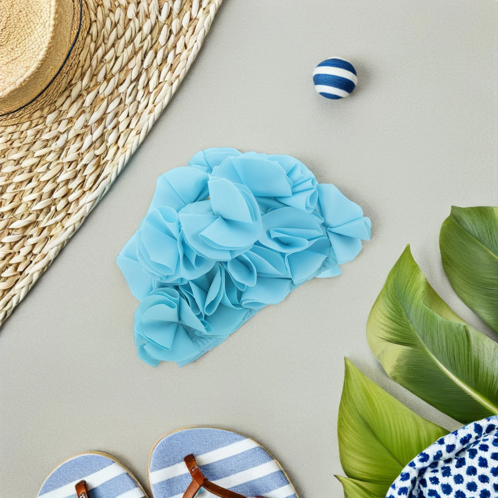 

Stylish 3D Floral Swim Cap Women High Elasticity Waterproof Bathing Hat For Long Hair Portable Lightweight Swimming Cap For Pool