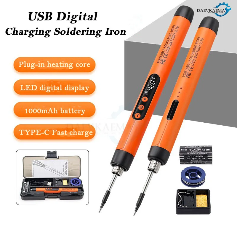 Multifunctional USB Digital Electric Soldering Iron Set Kit Intelligent 300-450℃ Temperature Adjustable Solder Welding Iron Tool