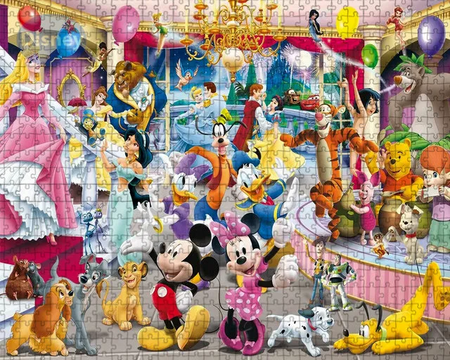 Disney Carnival Puzzle Mickey Princess Family Collection 1000 Piece Puzzle Holiday Gift First Choice