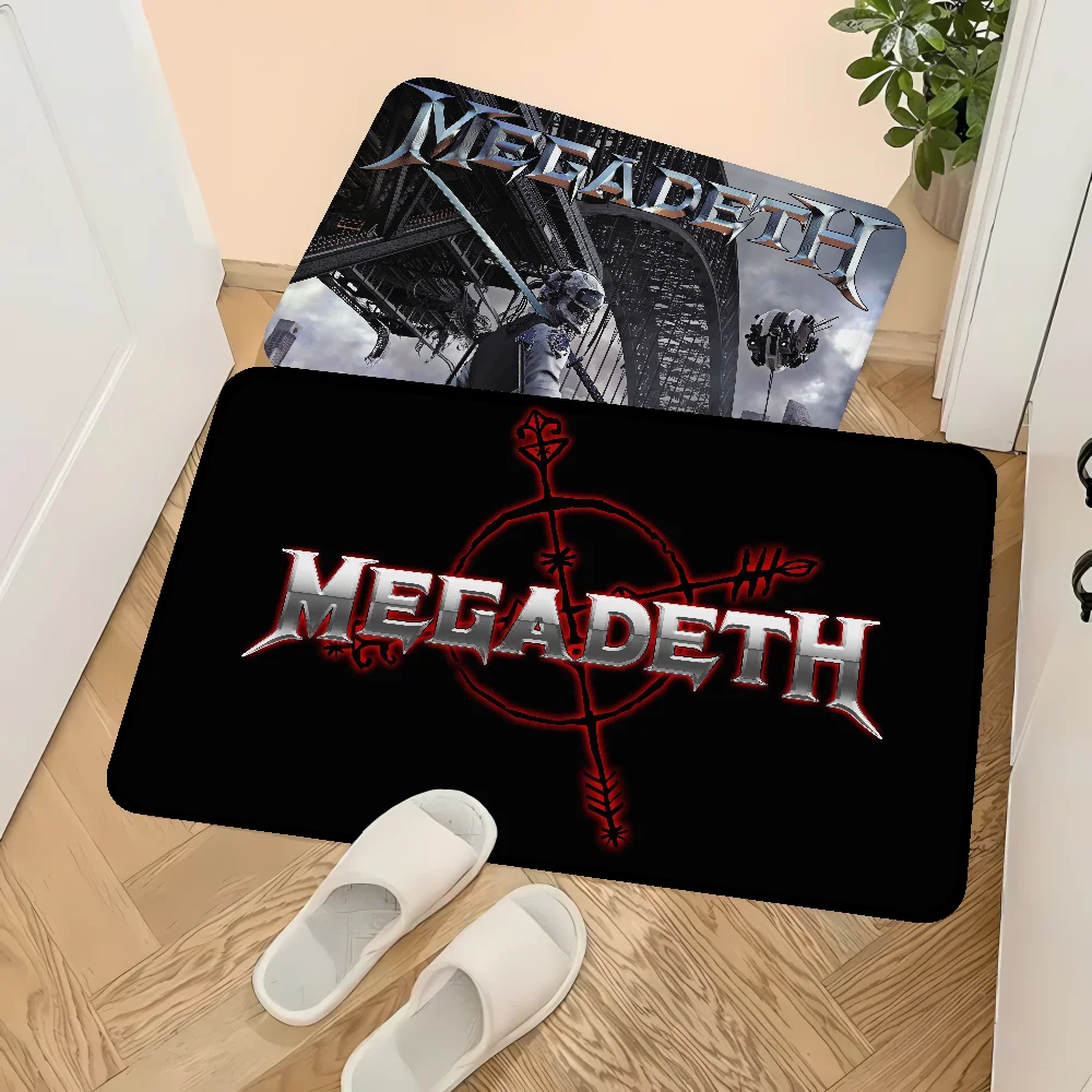 M-Megadeth Band Floor Mat INS Style Soft Bedroom Floor House Laundry Room Mat Anti-skid Bedside Area Rugs