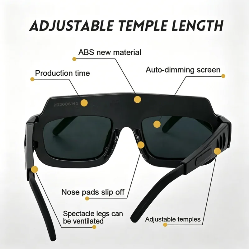 Automatic Dimming Welding Glasses Argon Arc Welding Solar Goggles Special Anti-glare Glasses Tools For Welders Automatic Dimming view 3