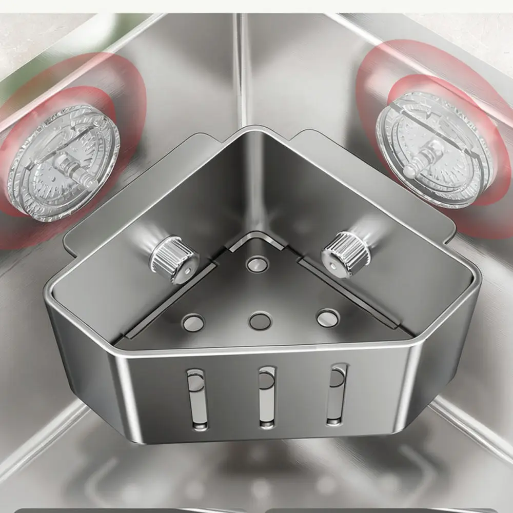 Wall Mounted Kitchen Sink Drain Rack Suction Cup Sponge Holder Storage Organizer Dish Drying Basket Home Accessory