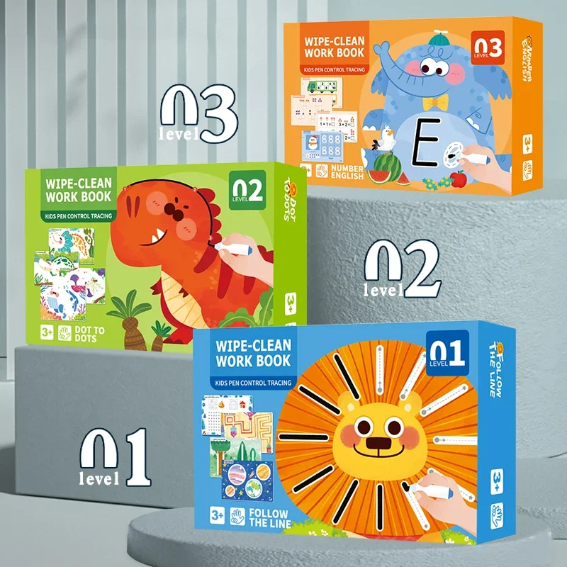 Kinderen Tekenpen Controle Training Kleur Vorm Wiskunde Match Game Set Leeractiviteiten voor peuters Educatief speelgoed