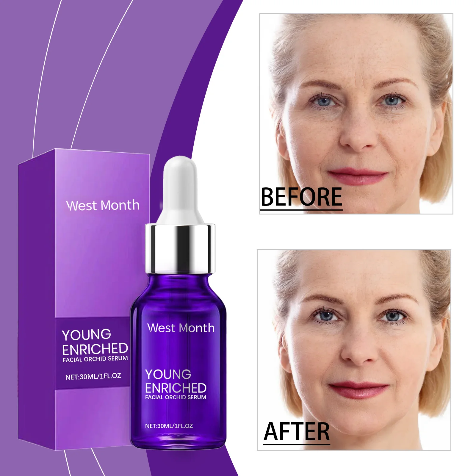 YOUNG Enriched Facial Orchid Serum - Anti-Aging Face Serum for Women & Men, Hydrating & Firming Serum with Orchid Extract