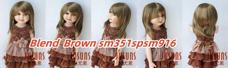 JD762 Natural curls Mid long doll wigs that can be tilted and self trimmed with bangs Full sizes Doll Accessories