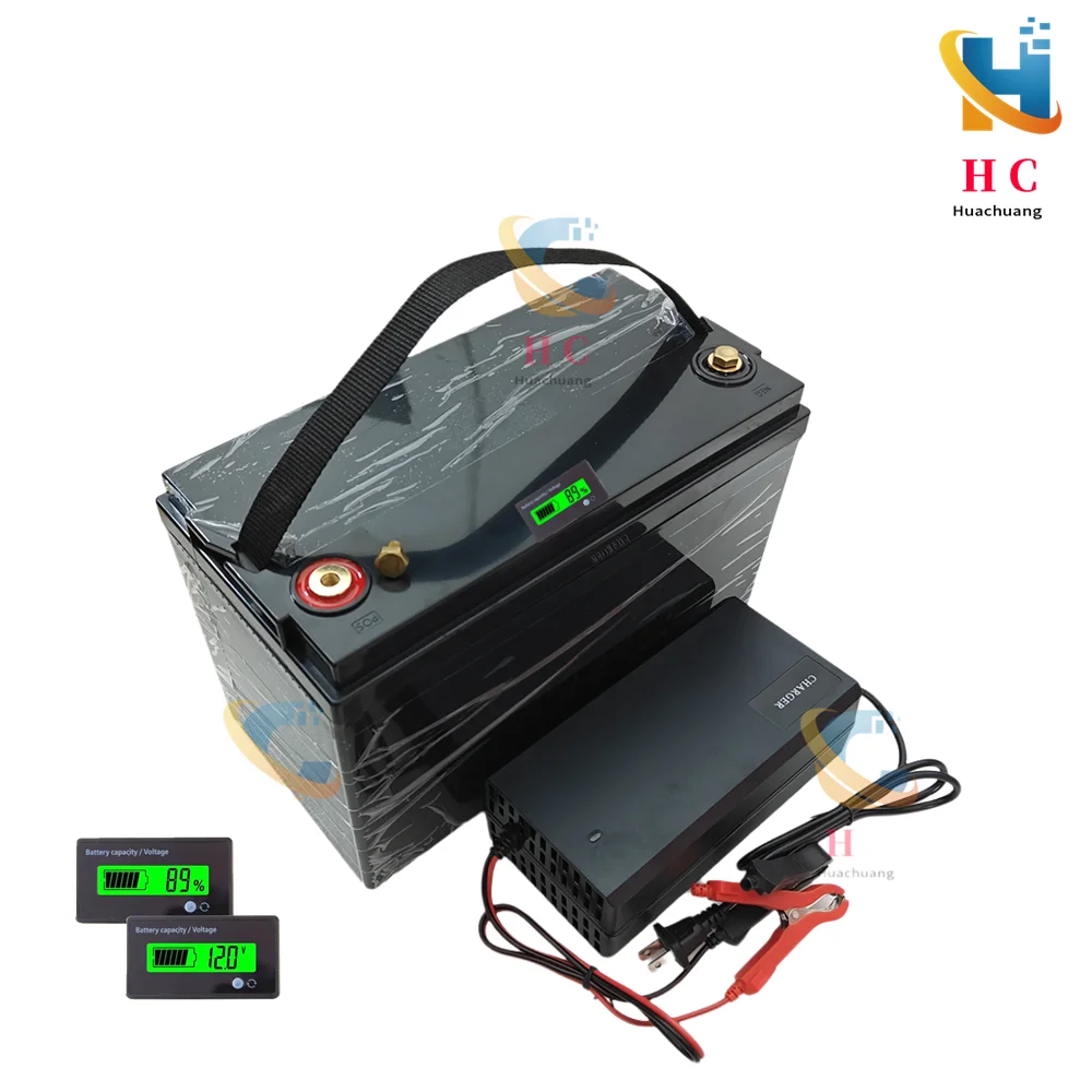 12V 100AH 120Ah 150Ah 24V 36V 40Ah 50AH 60Ah 80Ah lifepo4 lithium battery deep cycle batteries bluetooth BMS with charger