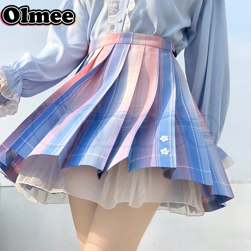 In Stock March 7th JK Skirt Cosplay Costume Short Rainbow Dress College Style