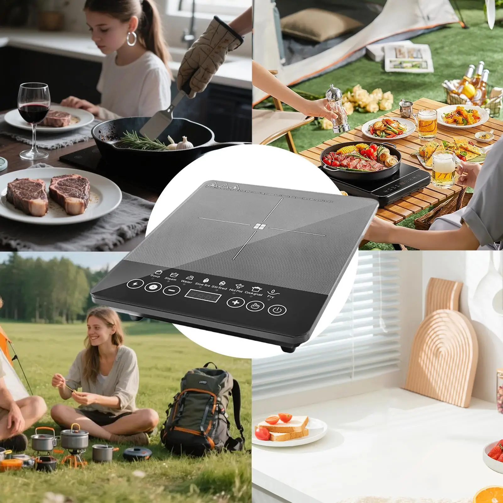 

Hot Plates For Countertop Portable 110V-220V Induction Stove Home Supplies For Cooking House Dorm Apartment Offices RV Indoor