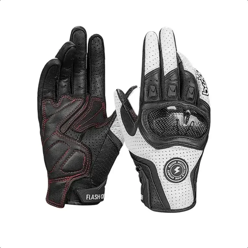 Motorcycle Leather Carbon Fiber Gloves Breatheable Summer Motocross Road Racing Gloves Outdoor Riding Motorcycles Rider Glove