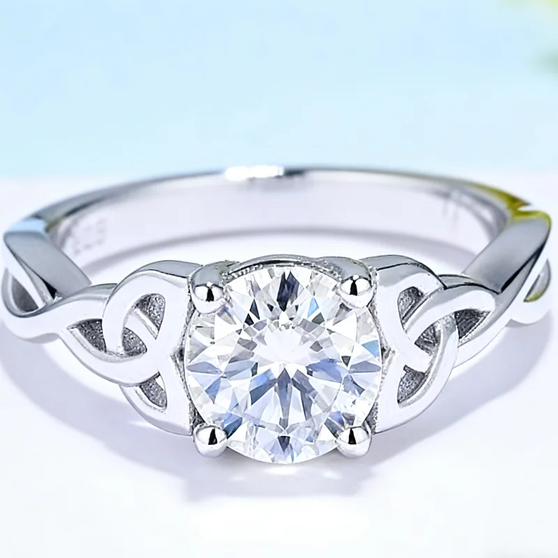 SGARIT Round Radiant Cut Moissanite Ring18K 14K 10K S925 2.5CT White Gold Ring for Women Luxury Jewelry for Christmas Party
