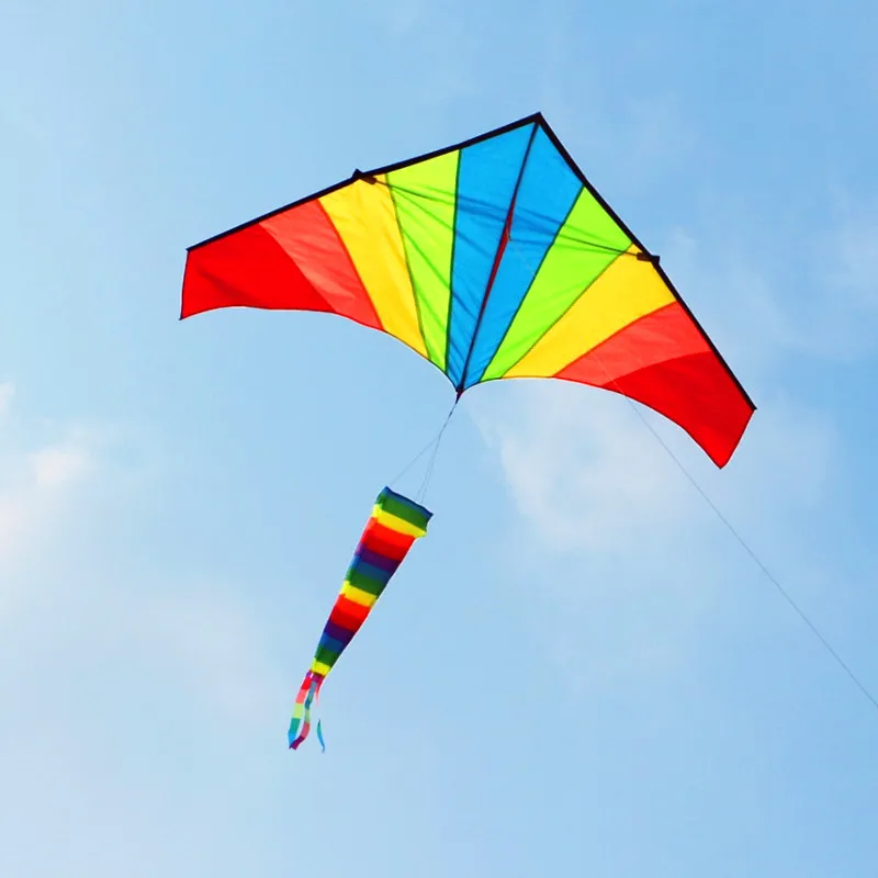 free shipping rainbow delta kite windsocks wholesale kite factory flying bird kites toys kids door styles professional kites fun