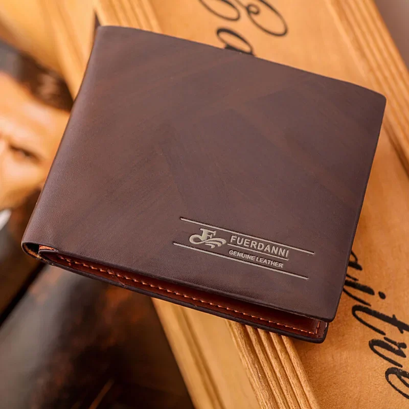 

New Short Men's Tri-fold Wallet Business Fashion Money Bag Credit Card Holder Purse For Male