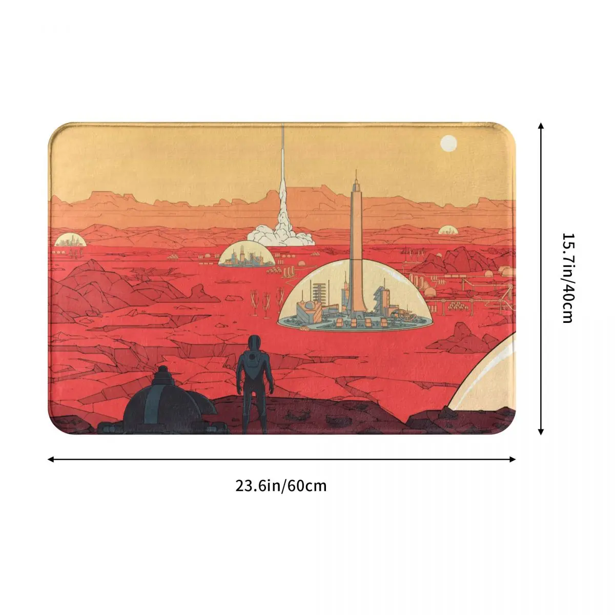 Astronaut And Space Non-slip Doormat Cartoon Orange Launch Station Bath Kitchen Mat Outdoor Carpet Indoor Modern Decor