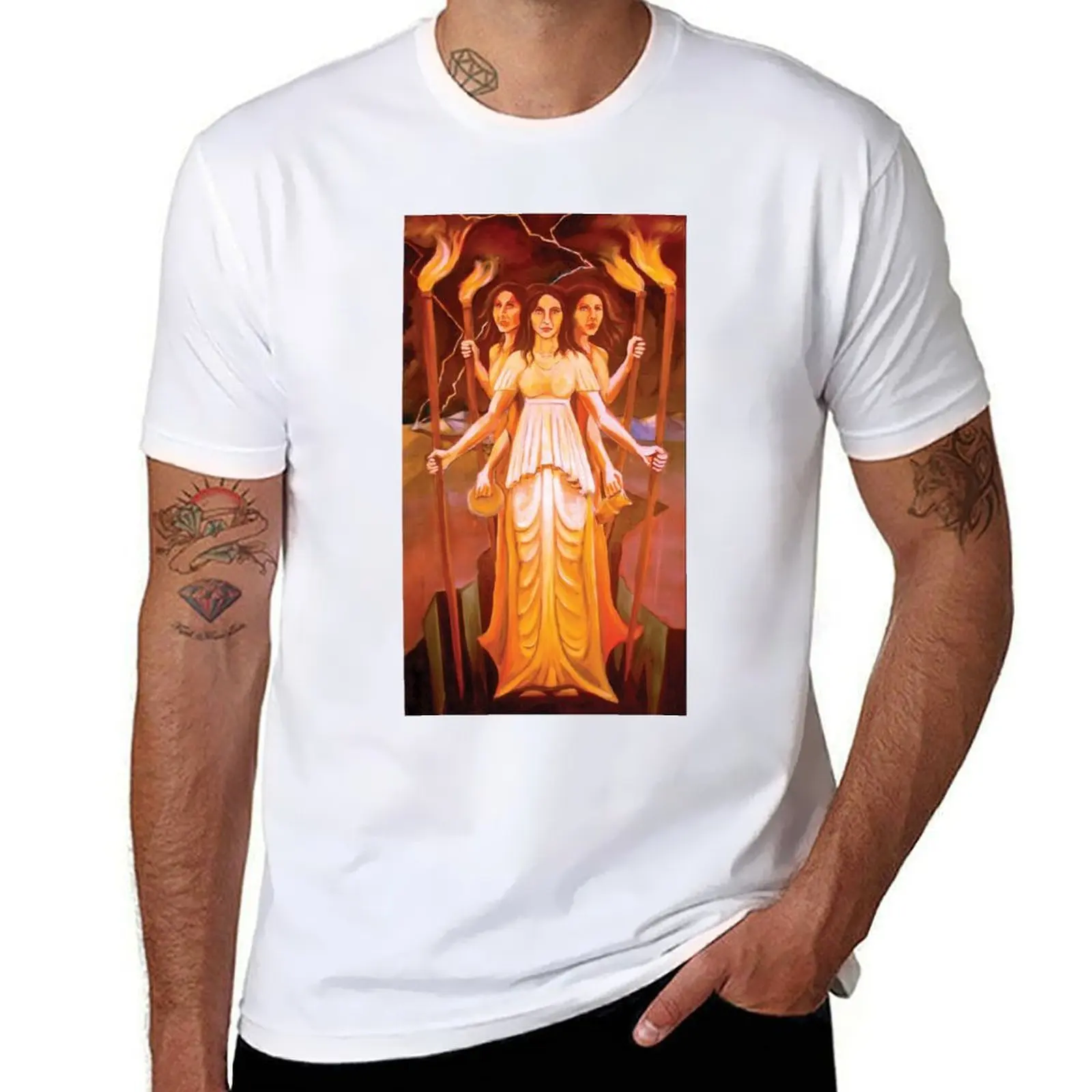 

Hekate in Red T-Shirt man t shirt cotton high quality man graphic t shirt T-Shirt