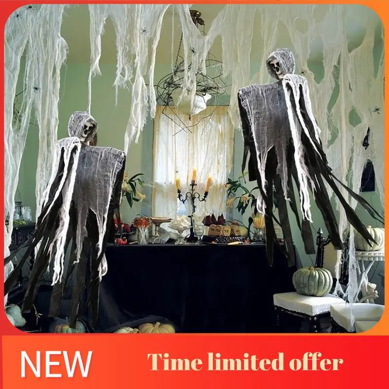 

A42T-Halloween Decorations Skeleton Halloween Halloween Decor Props Scary Halloween Hanging Ghost With Skull Face