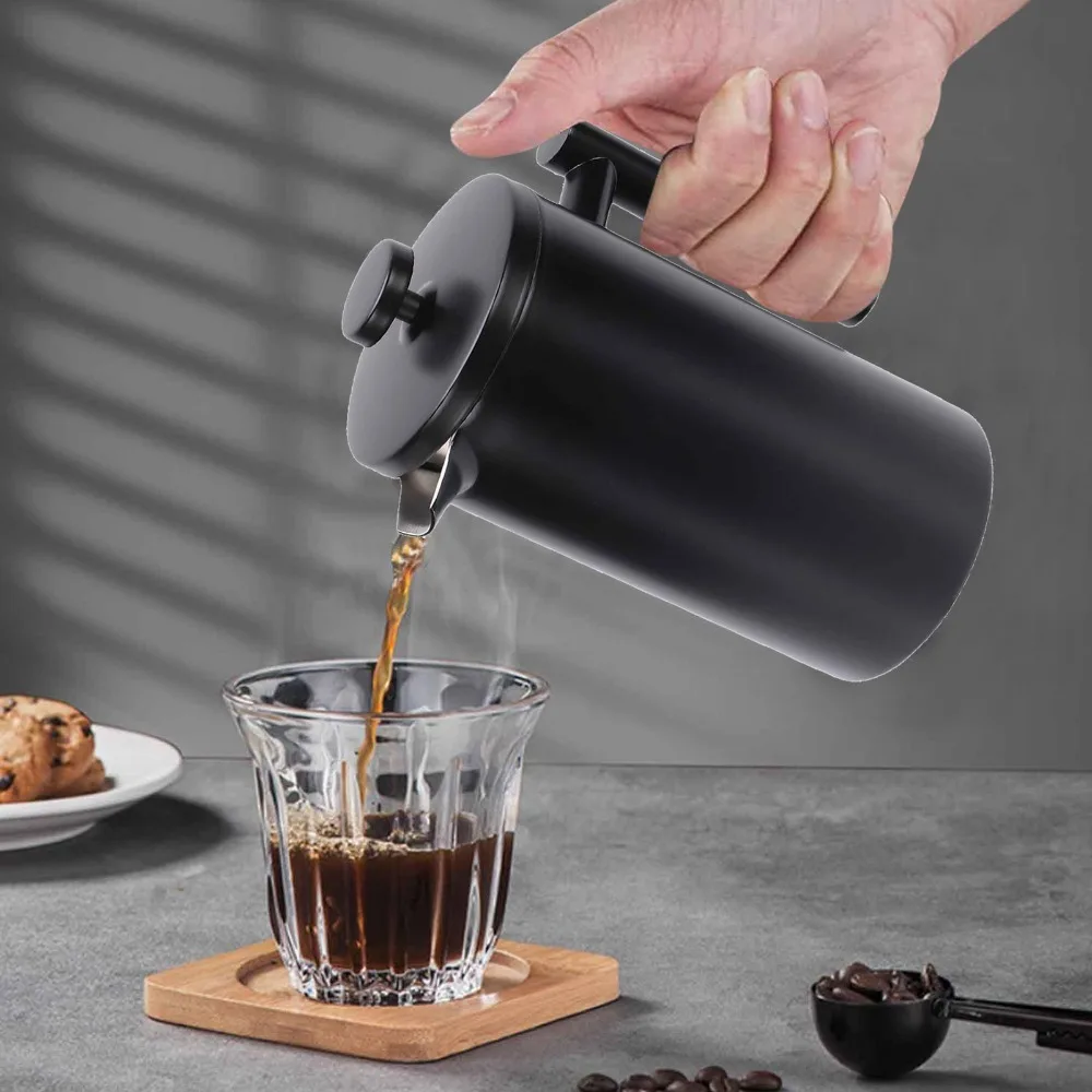 350ml Capacity French Press Coffee Maker 304 Stainless Steel Double Wall Insulated Coffee Press Pot 12 oz Size