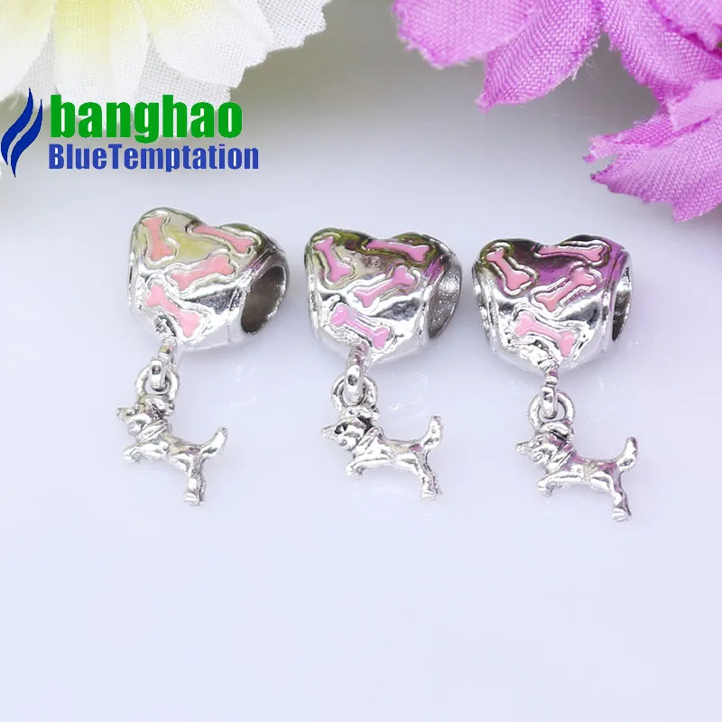 Wholesale DIY Fashion Puppy bone Charm for making accessories for jewelry alloy pendants bracelets beads ENM981