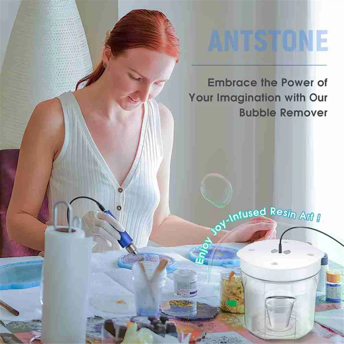 Resin Bubble Remover 3L - Quick, Efficient Vacuum Degassing for Epoxy, UV Resin, Silicone Eu Plug