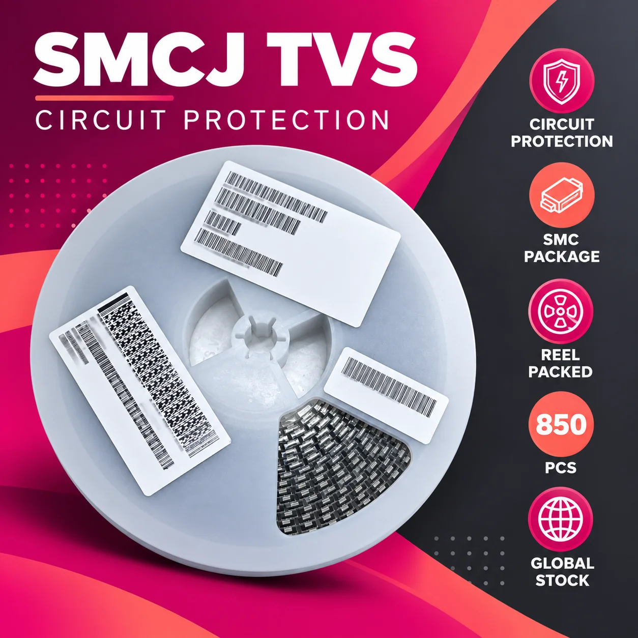 SMCJ14A SMCJ15A SMCJ16A SMCJ17A SMCJ18A SMCJ20A SMCJ22A SMCJ24A SMCJ26A SMCJ28A SMCJ30A SMCJ33A TVS Diodes