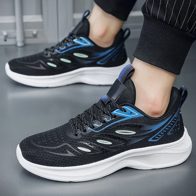 

Men Spring and Autumn Mesh Super Light Casual Running Shoe Trend Elastic Sole Sports Shoes Luxury Brand Sneakers Tenis Masculino