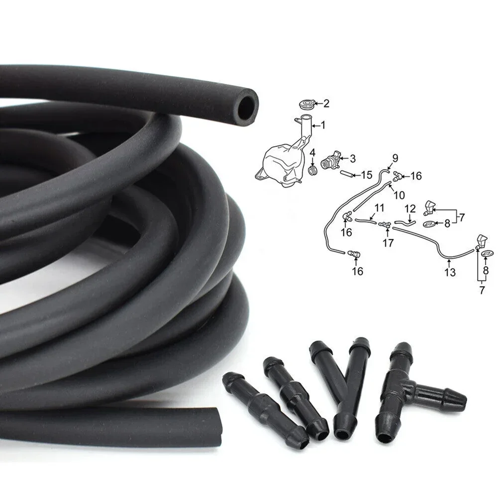 1M Rubber Plastic Car Windshield Wiper Washer Jet Tube Pipe+Hose Connectors T For Nozzle Pump Car Accessories Hight Quailtly