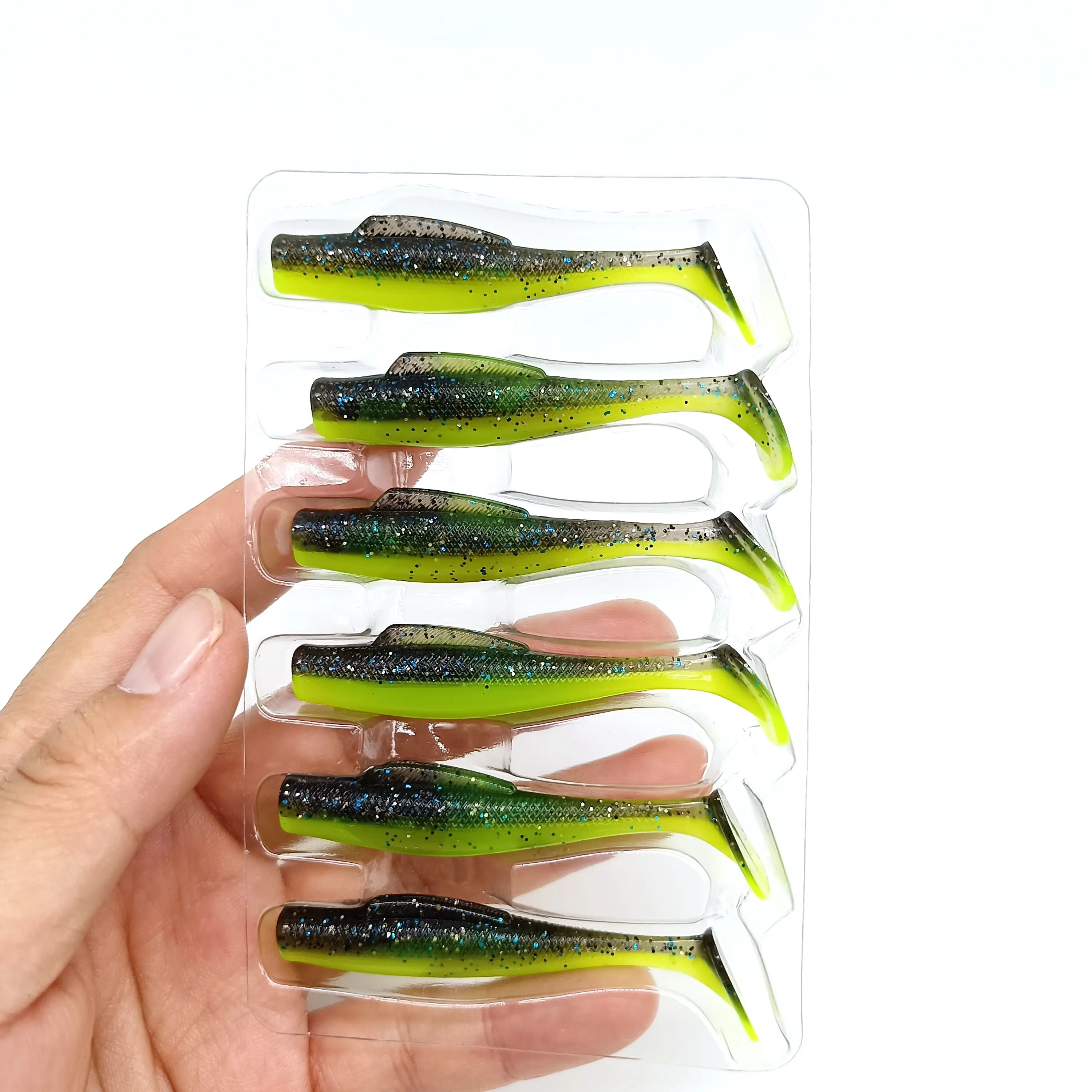 DUODUOYU 6PCS New T-Tail Soft Fishing Lure 2.3g/67mm Floating  Swimbait Wobbler Artificial Bait Silicone Bass Fishing Tackle