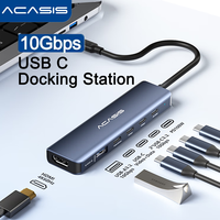 ACASIS USB C HUB 4K60Hz HDMI 6-in-1 PD 100W USB 3.1 10Gbps Multiport Adapter Splitter for Laptop Macbook Air Pro Samsung Dell HP