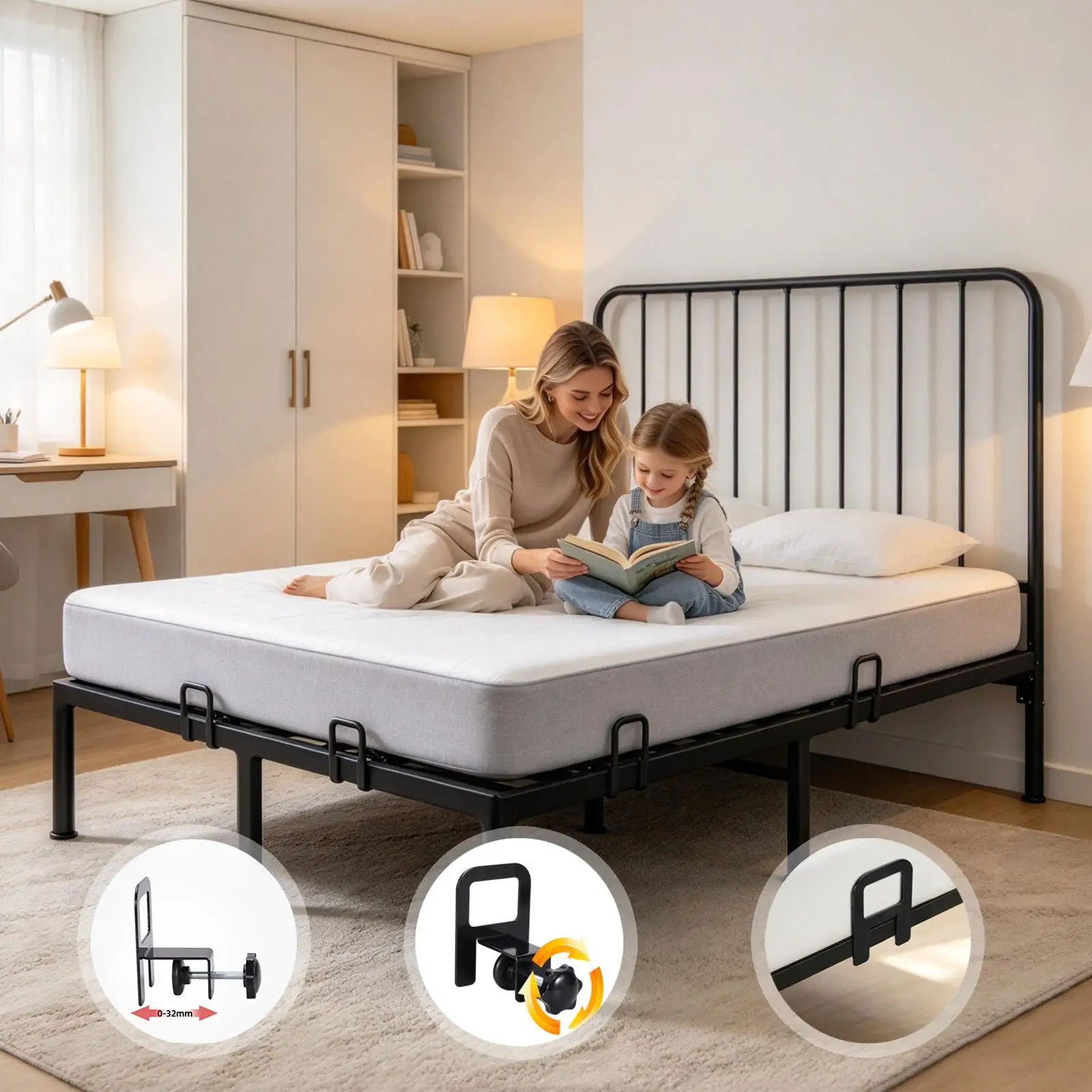 Keep Mattress From Sliding 6-Piece Metal Stable Bedding Gripper Fasteners Mattress Slide Stopper For Metal Frame For Couch