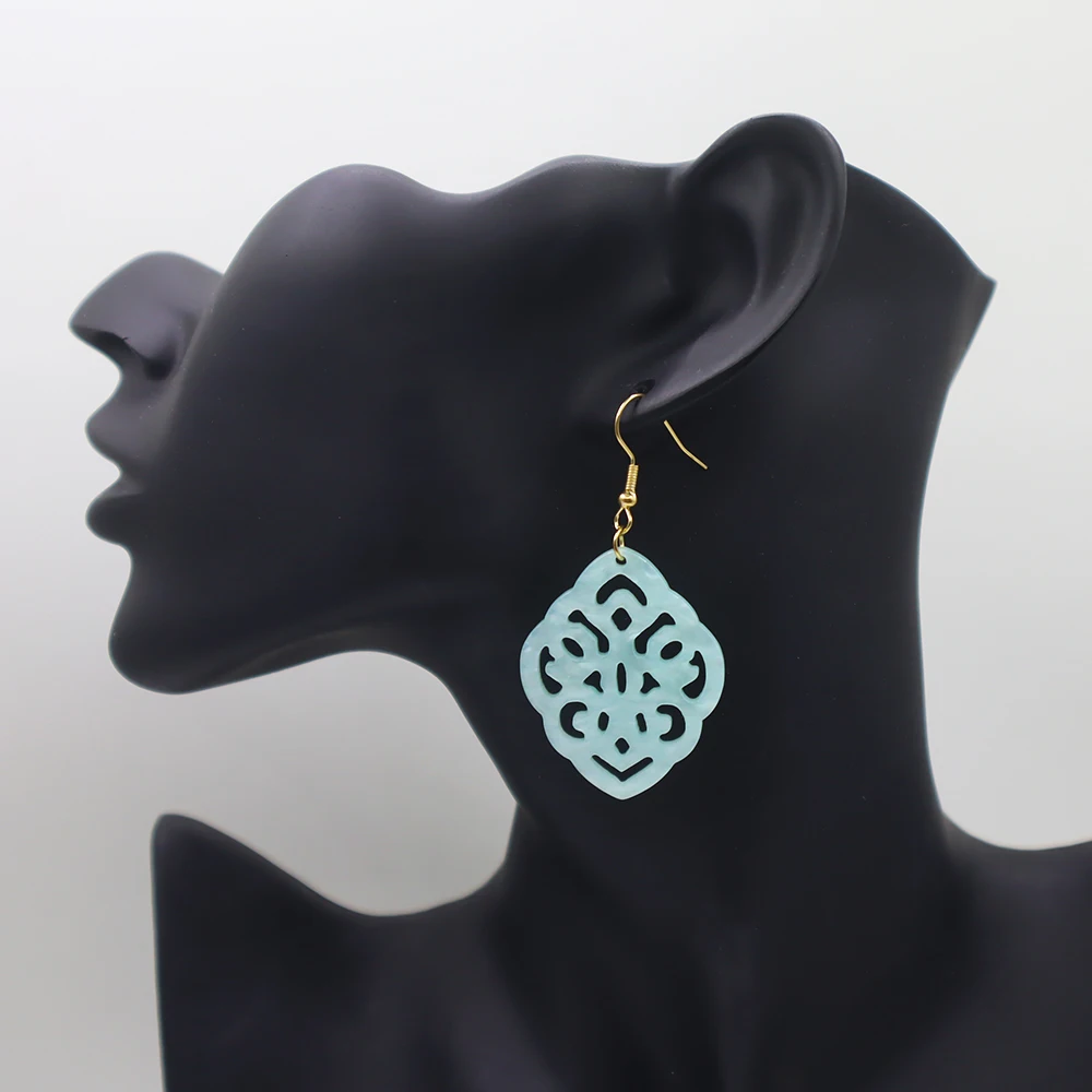 أقراط أكريليك مجوفة ، على الطراز الصيني القديم ، تصميم حصري ، أعمال يدوية أصلية ، حمراء ، تناسب كل شيء ، الموضة #3