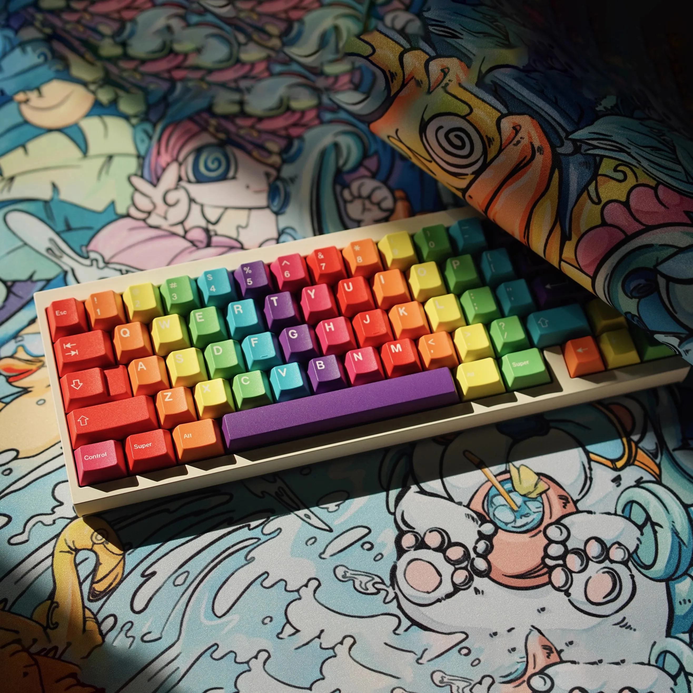 131 Keys GMK Rainbow Keycaps Cherry Priofile Keycap PBT Dye Sublimation Key cap For MX Mechanical Game Keyboard 75% 61 68 87 980